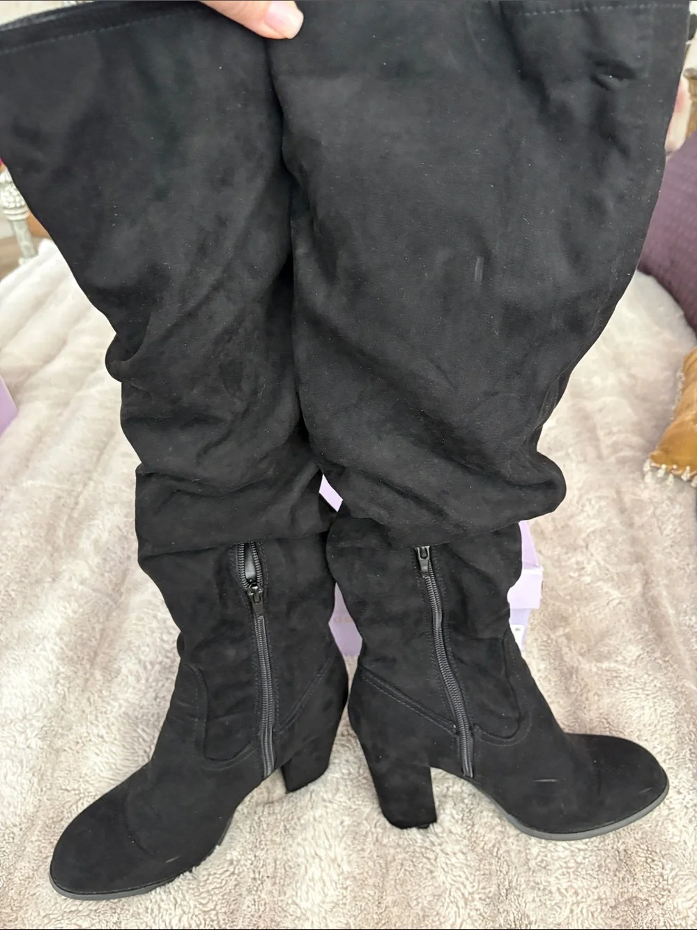 Madden Girl Black Over-the-Knee Slouch boots